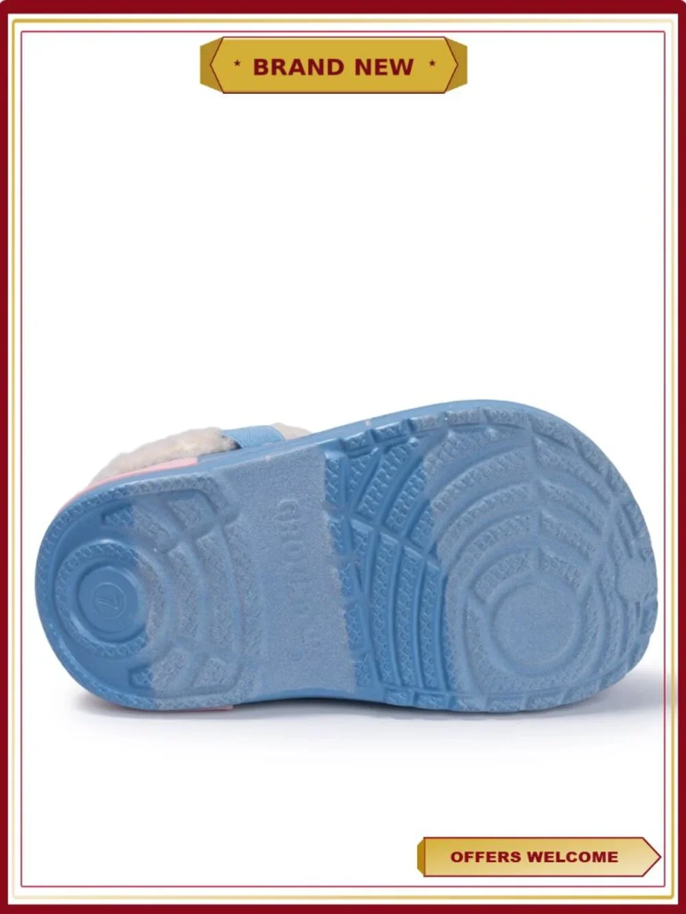 Toddler Stitch Faux Fur Lined Clog with Secure Backstrap, Slip-On, Ventilated,